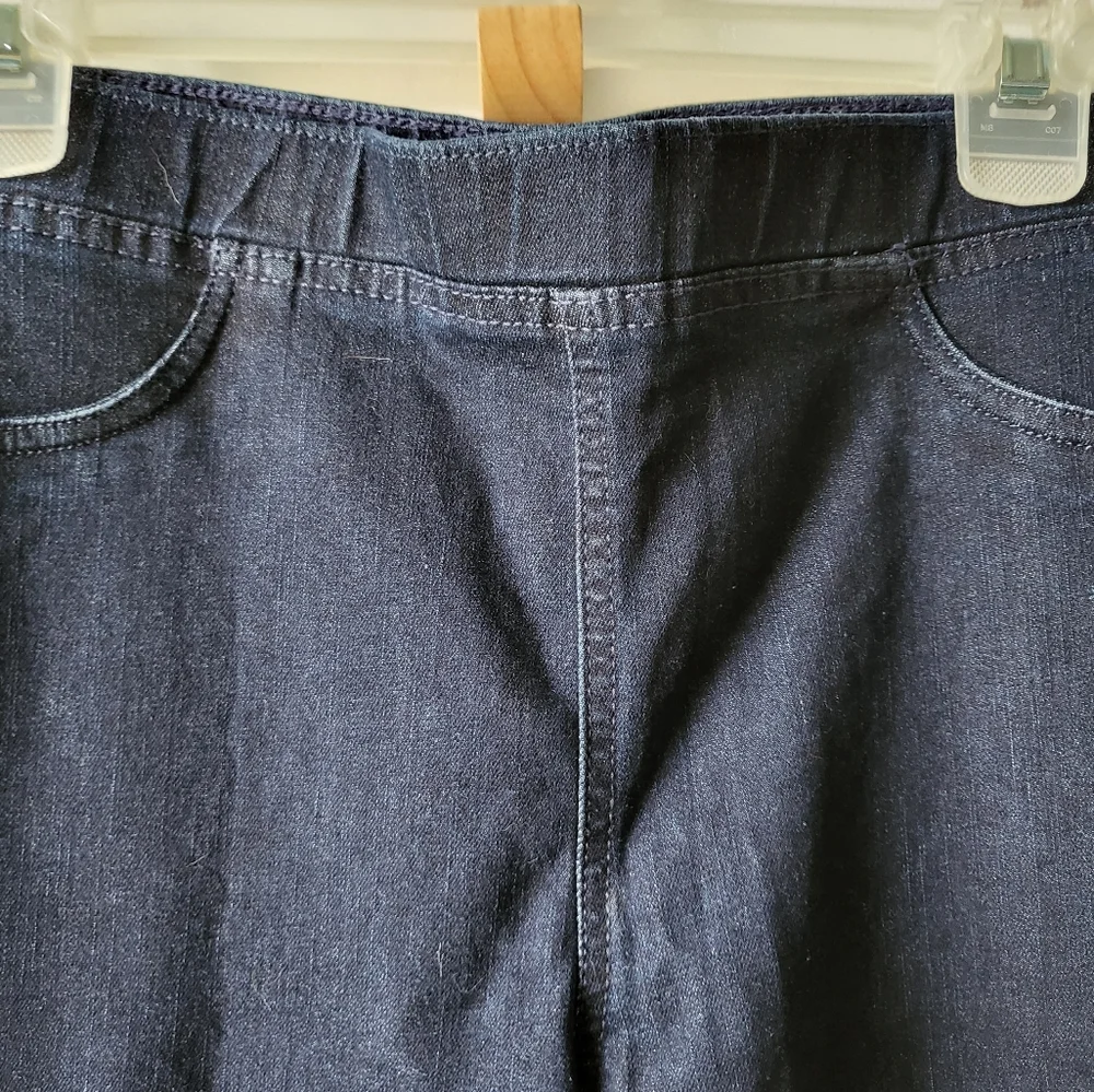 Hue Studio Womens Pull on Denim Jeggings Size L - Picture 4 of 5